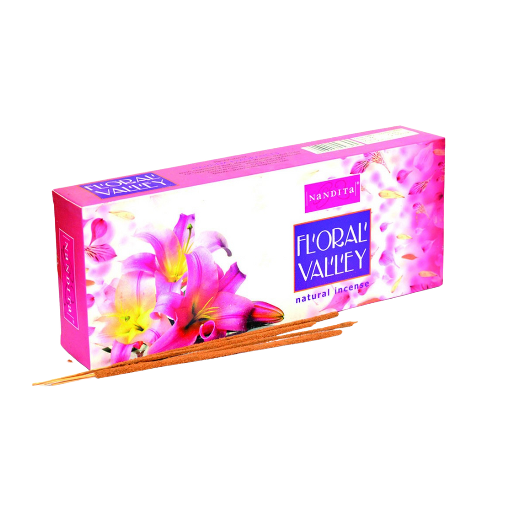 Nandita Fragrance floral valley Incense stick 50g Each, Premium handrolled Agarbatti , pack of 6