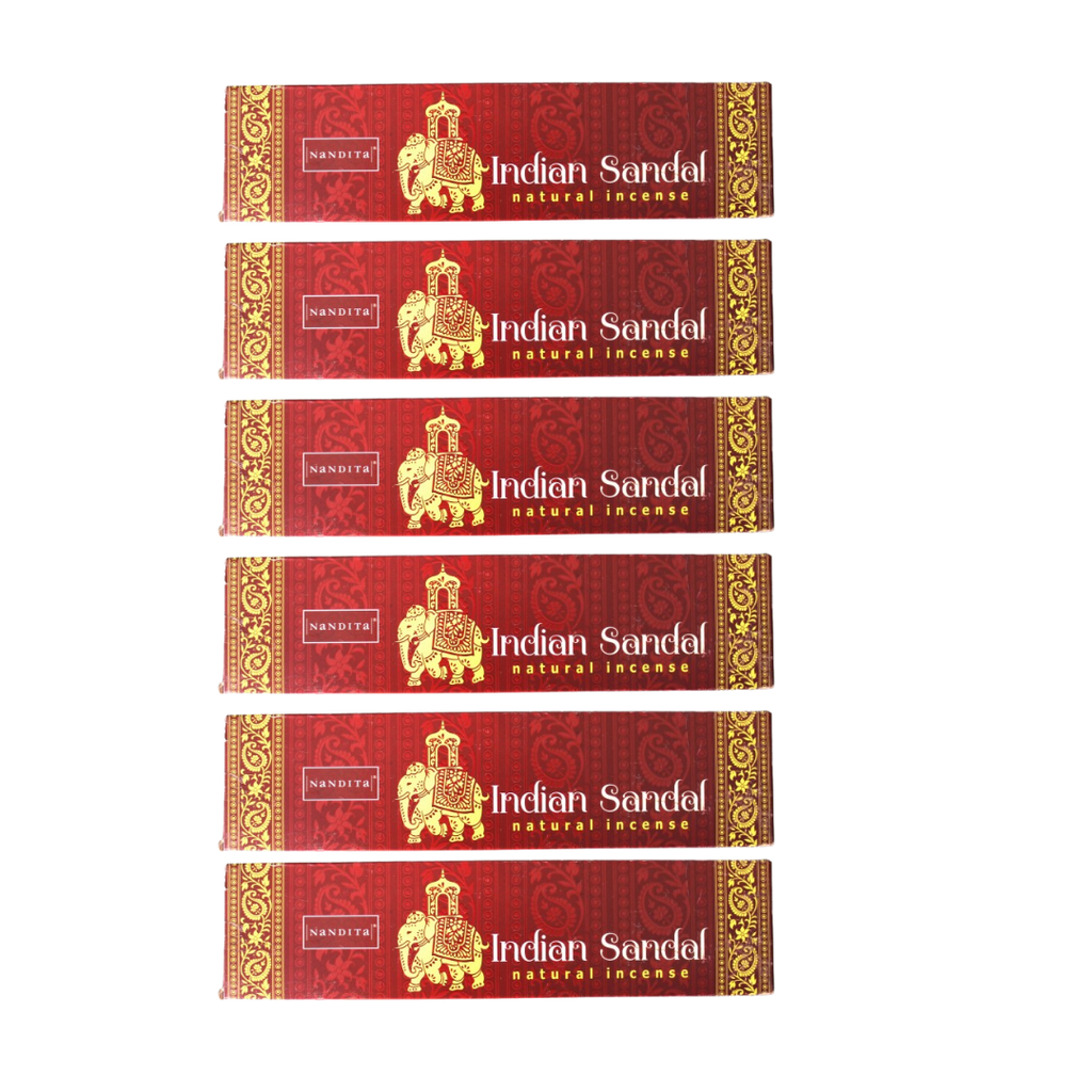 Nandita Fragrance Indian Sandal Incence Stick 50G, Traditional chandan Agarbatti for Puja & Meditation ,pack of 6